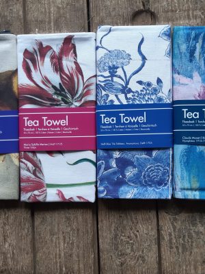 Set theedoeken - Waterlelie, Drie Tulpen, Delfts blauwe vogels en De Japanse Brug