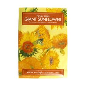Postkaart met zaadjes de zonnebloemen van Gogh
